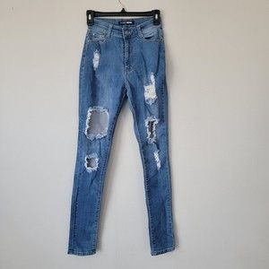 Fashion Nova Distressed Skinny Jeans Size 3/4